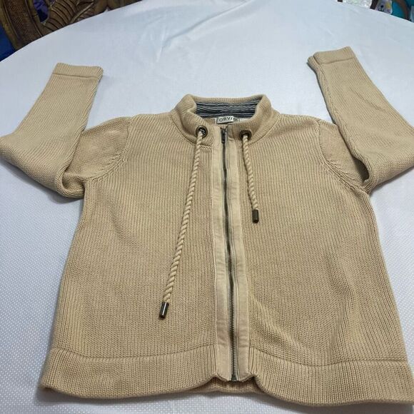 Orvis Tan Beige Cotton Thick Full Zip Cardigan Sweater Medium - Picture 6 of 9